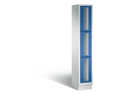 Lockerkast 1800x320x500mm 1x3 vakken Cilinderslot, Sokkel, RAL5010