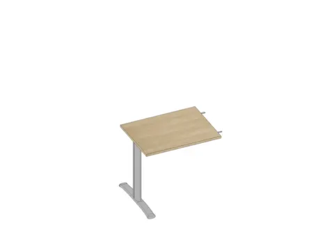 aanbouwtafel,i.h.v.,v. C-voet,HxBxD 620-820x800x600mm,blad eiken