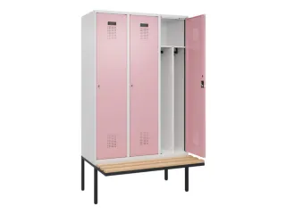 locker met bank,voor scheiding van kleding,HxBxD 2120x1200x815mm,3vak - 1