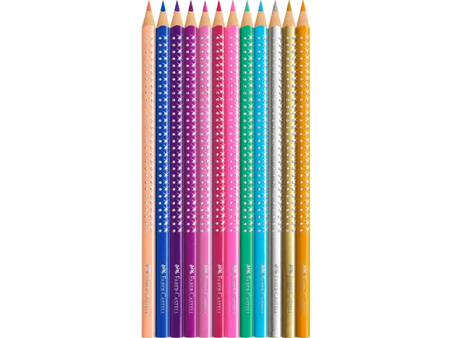 Crayons de couleur Faber Castell Sparkle dans une boîte métallique r
