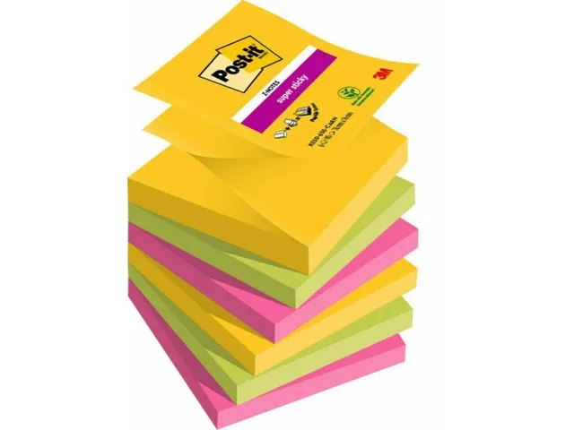 Memoblok Post-it 3M Z-Notes R330 Super Sticky 76x76mm Carnival