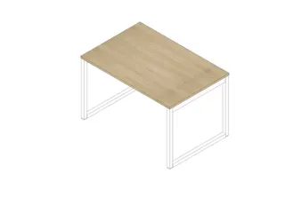bureau,HxBxD 730x1200x800mm,blad eiken,sledeframe wit - 1