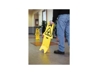 Waarschuwingsbord Meertalig Dubbelzijdig Geel 66cm Caution Wet Floor - 3