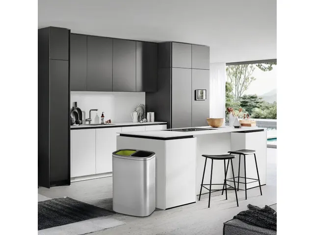 Afvalbak Mat Rvs OLI-Cube Open Top Bin 20+20 Liter