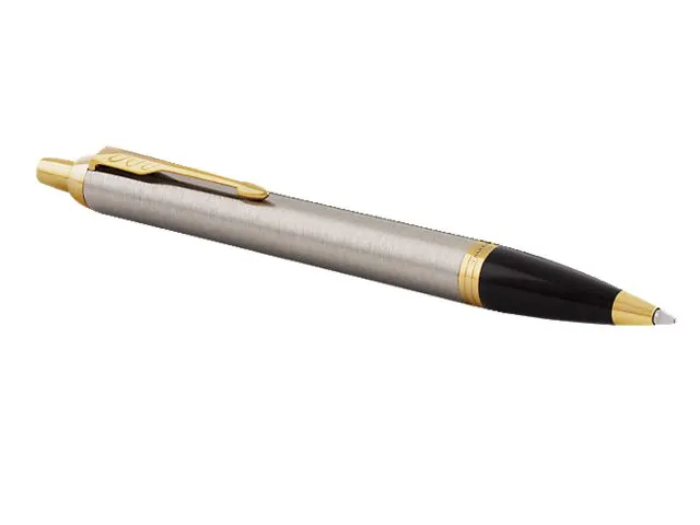 Balpen Parker IM Brushed Metal GT Medium Blauwe inkt