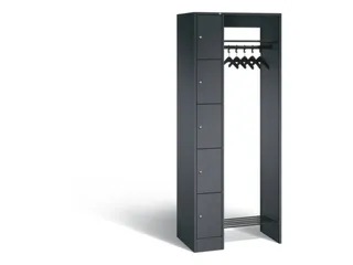 locker met kapstok,HxBxD 1950x740x480mm,romp RAL7016,front RAL7016 - 1