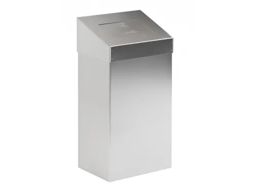 Afvalbak met pushklep 50 Liter mat RVS