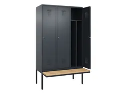 locker met bank,voor scheiding van kleding,HxBxD 2120x1200x815mm,3vak