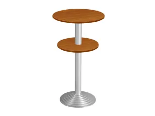 statafel,HxØ 1100x600mm,rond,schotelvoet aluminium-zilver - 1