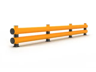 Aanrijdbeveiligingsbarrière Dubbele Plank V. Binnen/Buiten 690x6000mm - 1