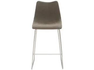 Barkruk mySOLO Sledeframe RVS met Zitting kunstleder Vintage Modder - 3