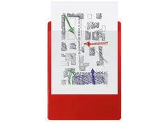 Klemplaat met instee khoes PP A4 rood