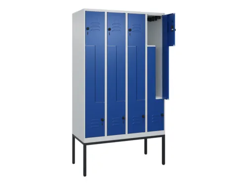 Z-garderobekast,HxBxD 2120x1200x500mm,vak B 150/300mm,draaigrendel