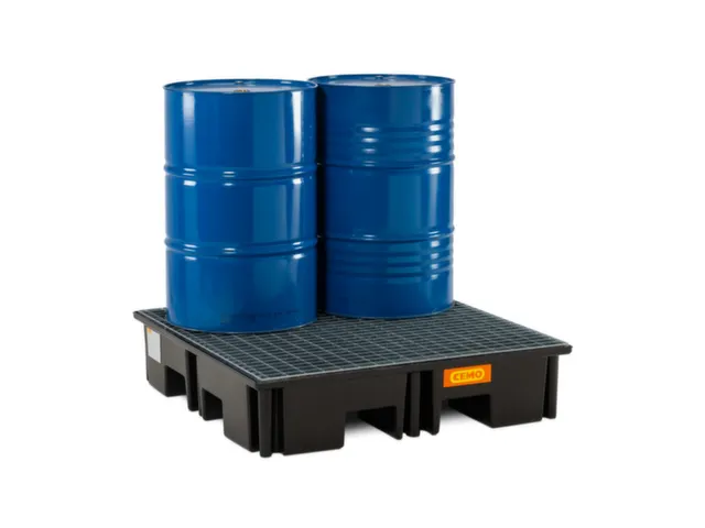 PE-opvangbak,v. 4x200l vat,opvangvol. 220l,HxBxD 260x1230x1230mm