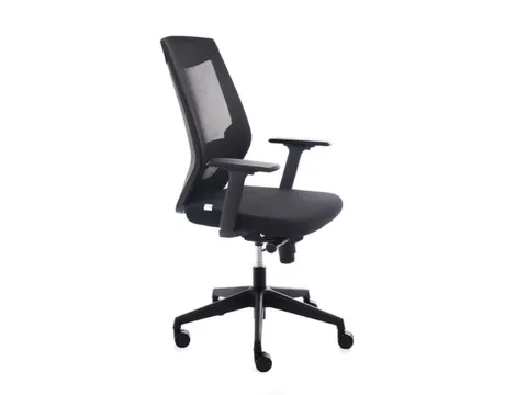 Bureaustoel,Synchroonmech.,M. Armleuningen,Zitting Schuimstof Zwart