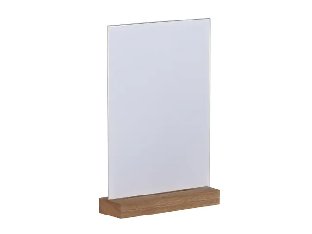 Europel Kaarthouder Acryl met Eikenhouten Voet A4 Staand – Premium P