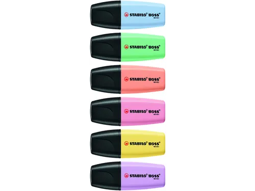 Markeerstift STABILO BOSS mini pastel assorti 6 stuks