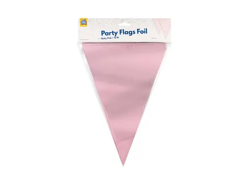 Party Flag Foil Baby Pink