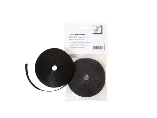 Klittenband Office kabelbinder 2-in 1 13mmx10m zwart