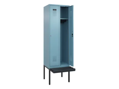 locker met bank,HxBxD 2120x600x815mm,2vak,vak B 300mm,cilinderslot