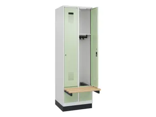 locker met bank,HxBxD 1950x600x815mm,2vak,vak B 300mm,cilinderslot - 1