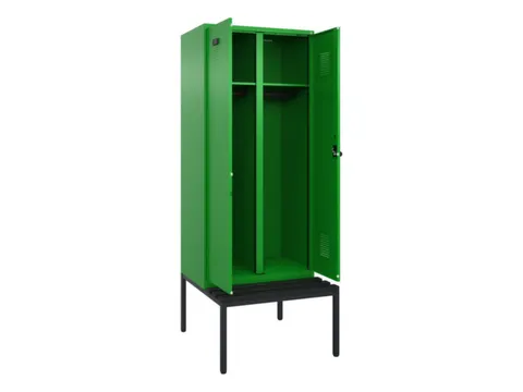 locker met bank,voor scheiding van kleding,HxBxD 2120x800x815mm,2vak