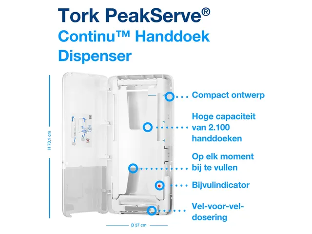 Tork 552500 H5 Elevation PeakServe Continu Handdoek Dispenser Wit