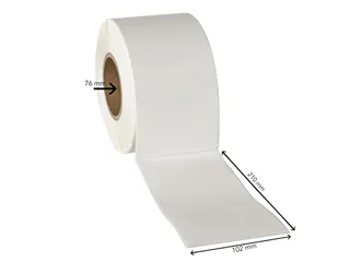 Zebra Compatible Etiket 102x210mm Wit 76mm Kern - 2