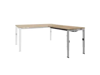 Bureau Linesto N4 aanbouwtafel 120x60cm honey castello 25mm alu - 1