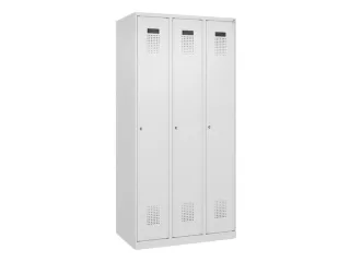 locker,HxBxD 1850x900x500mm,3vak,vak B 300mm,cil.-slot,staand op vloer - 3