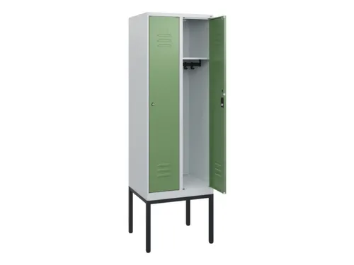 locker,HxBxD 1950x600x500mm,2vak,vak B 300mm,cil.-slot,voetonderstel