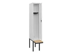 locker met bank,HxBxD 1950x300x815mm,1vak,vak B 300mm,cilinderslot