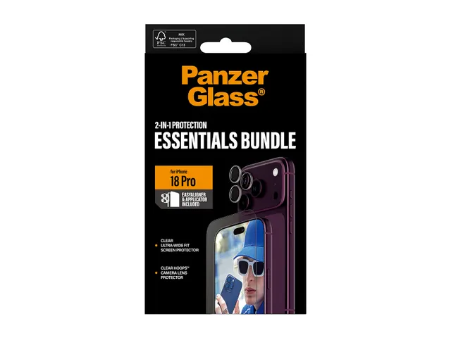 PanzerGlass 2-in-1 Essentials Bundle iPhone 18 Pro, Apple - iPhone