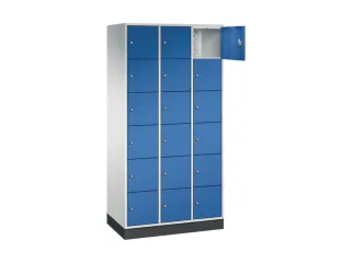 lockerkast,RAL 7035/RAL 5010,HxBxD 1950x920x500mm,3x6vakken,cil.-slot - 1