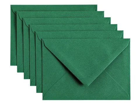 Envelop Papicolor C6 114x162mm dennengroen pak à 6 stuks