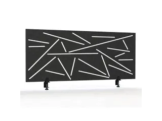 Akoestisch Bureaupaneel met patroon uitsnede 60x160cm Zwart - 5