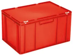 Euronorm Stapelkrat Hxlxb 330x600x400mm 63l Met Deksel Rood