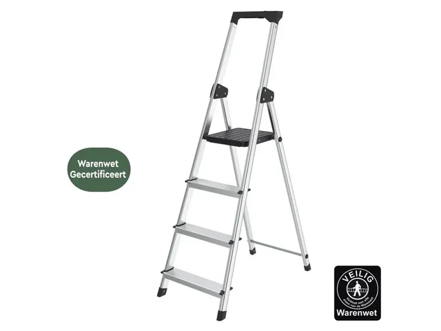 Escabeau aluminium 4 marches SL400 argent