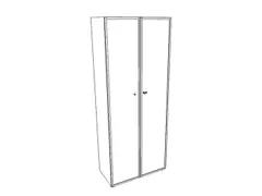 kantoorkast met glazen deuren HxBxD 2140x860x450mm hout aluminium