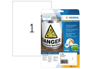 HERMA 9531 Weervast Outdoor folie-etiket A4 210x297mm Wit 10 stuks - 1
