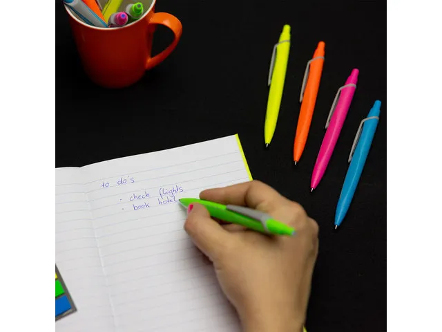 Stylo à bille Schneider Reco orange néon/couleur écriture bleue