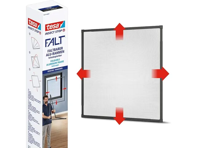 Insect Stop Opvouwbaar aluminium frame voor ramen 1,4x1,4m antraciet