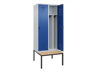 locker met bank,voor scheiding van kleding,HxBxD 2120x800x815mm,2vak - 1