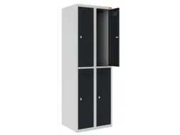 Dubbeldekse lockerkast,HxBxD 1800x600x500mm,2x2vak.,draaigrendel