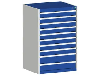 ladekast 1200x800x650mm 10laden zware lasten RAL7035 front RAL5010 - 1