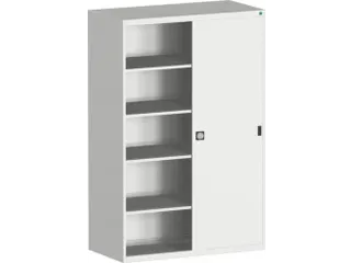 schuifdeurkast HxBxD 2000x1300x650mm Stalen romp + front Ral7035 - 1