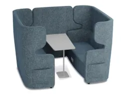 Zitgroep 2Banken Tafel 4-Zits Geluidabsorberend Blauw 1320x2200x1570mm
