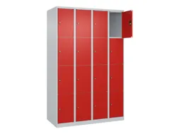 lockerkast,HxBxD 1850x1200x500mm,4x4vakken,vak B 300mm,cil.-slot