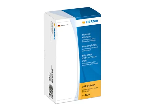 HERMA 4329 Frankeeretiketten dubbel 163x45mm 500 stuks