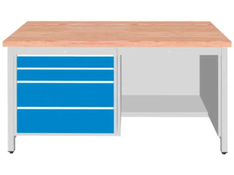 werkbank,HxBxD 860x1500x750mm,onderstel RAL5010,fronten RAL3020